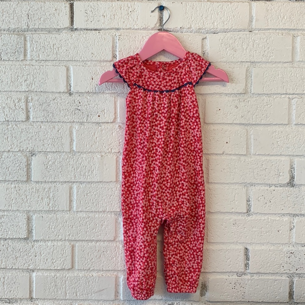 Pink flowered romper
